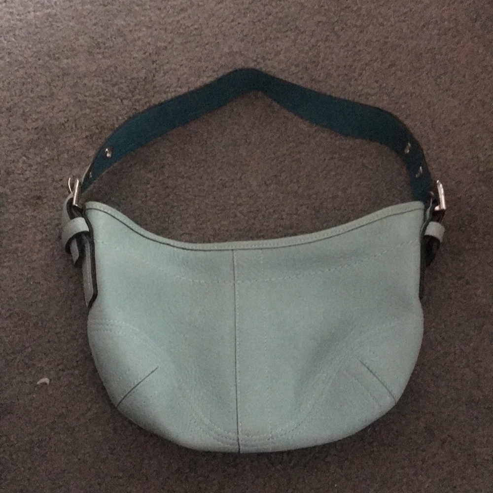 Small light blue Coach purse